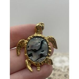 TURTLE w/ Abalone Shell Brooch Pin